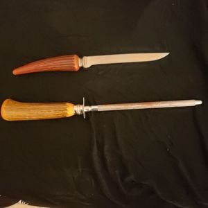 Bakelite Stag Horn Knife and Sharpener